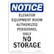 Signmission OSHA Notice, 5" Height, Elevator Equipment Room Authorized Sign, 5" X 3.5", Portrait OS-NS-D-35-V-11719 - alternate 1